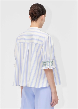 Smocked Cotton gathered bluse Pastel Stripes Stine Goya 